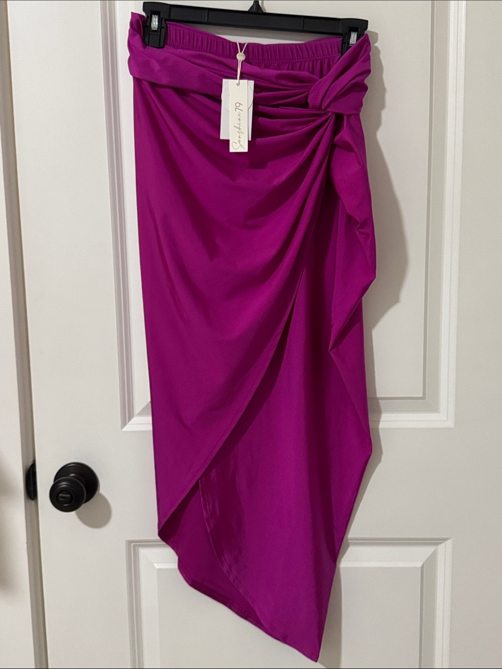 Sunshine 79 ( La Blanch) Women’s Fuchsia Draped Asymmetric Skirt - Unknown Brand